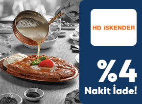 Mepaş Sanal Kartlılara HD İskender Harcamalarında %4 Nakit İade!